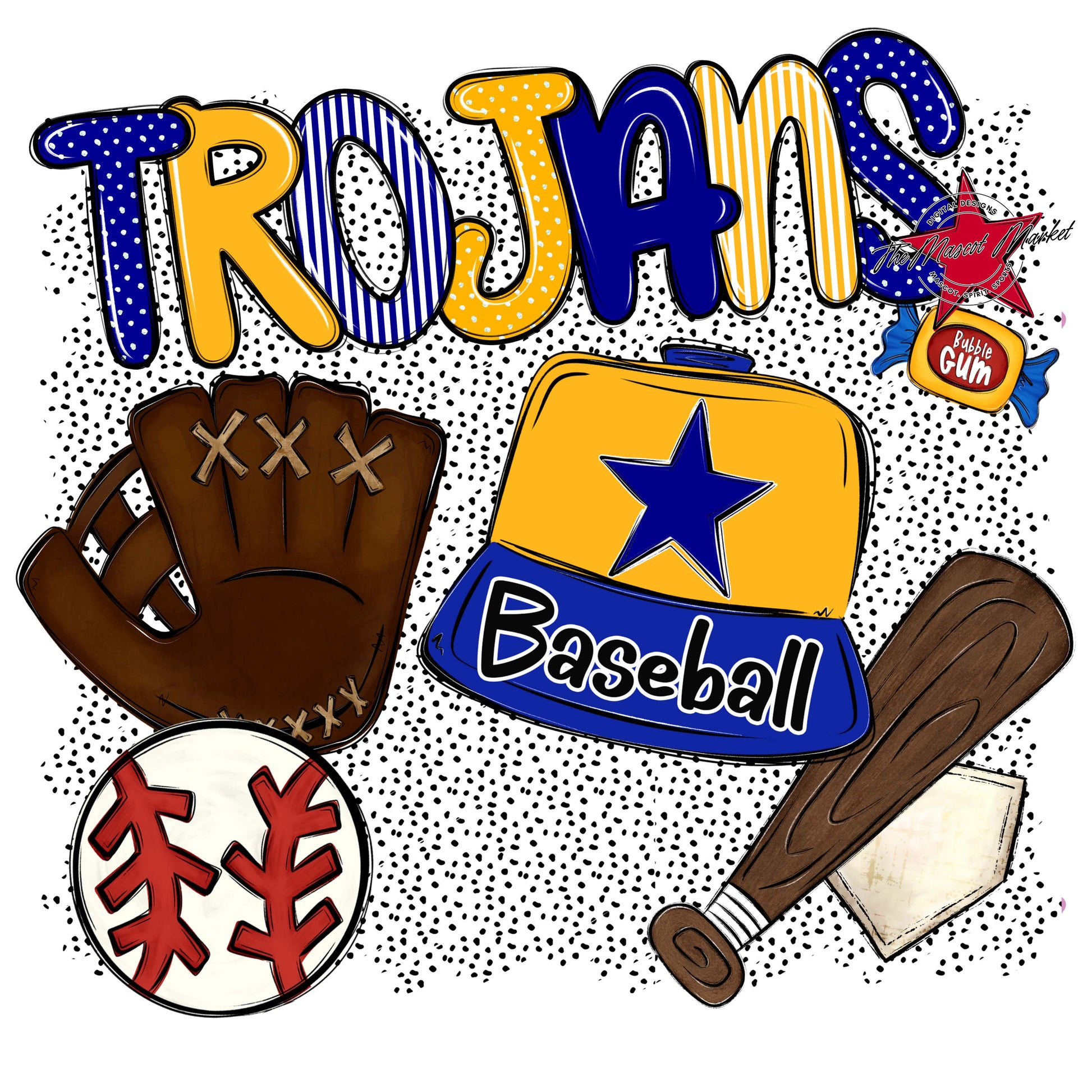 Trojans Baseball Spirit-Blue & Yellow