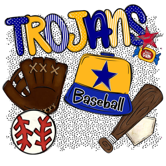 Trojans Baseball Spirit-Blue & Yellow