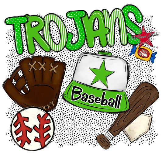 Trojans Baseball Spirit-Bright Green