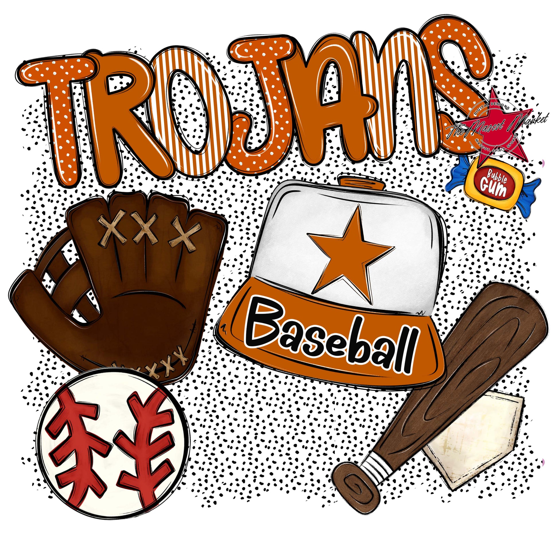 Trojans Baseball Spirit-Burnt Orange