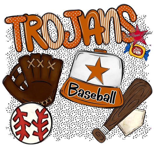 Trojans Baseball Spirit-Burnt Orange
