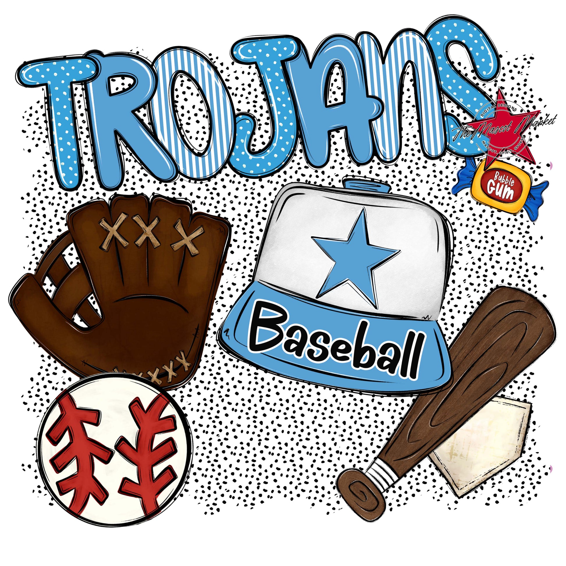 Trojans Baseball Spirit-Carolina Blue