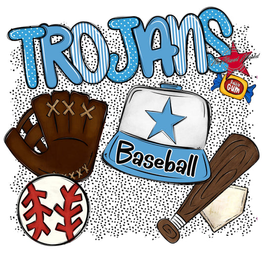 Trojans Baseball Spirit-Carolina Blue