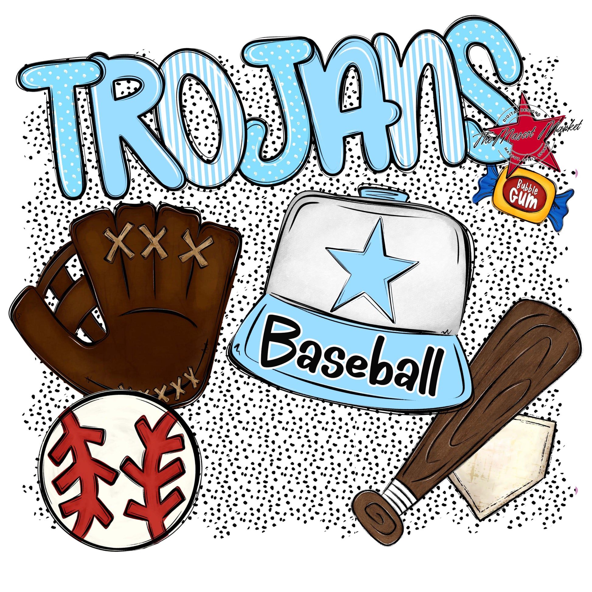 Trojans Baseball Spirit-Columbia Blue