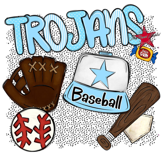 Trojans Baseball Spirit-Columbia Blue