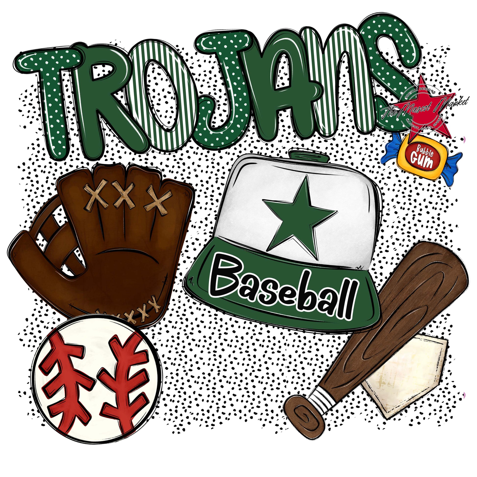 Trojans Baseball Spirit-Green