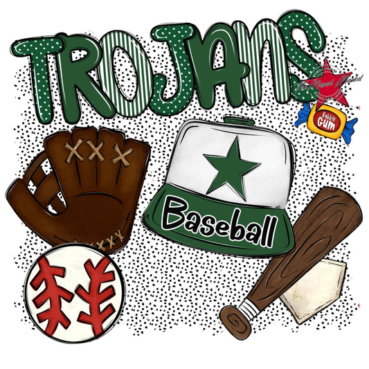 Trojans Baseball Spirit-Green
