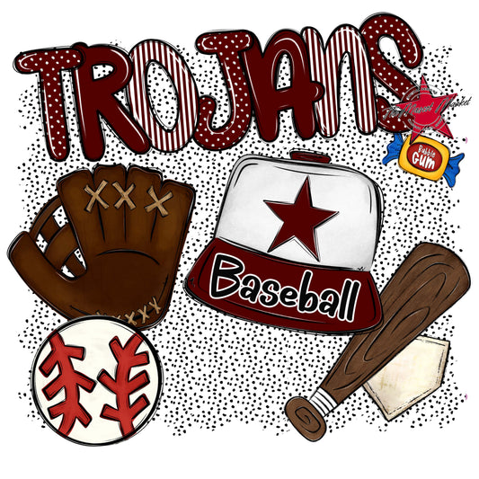 Trojans Baseball Spirit-Maroon