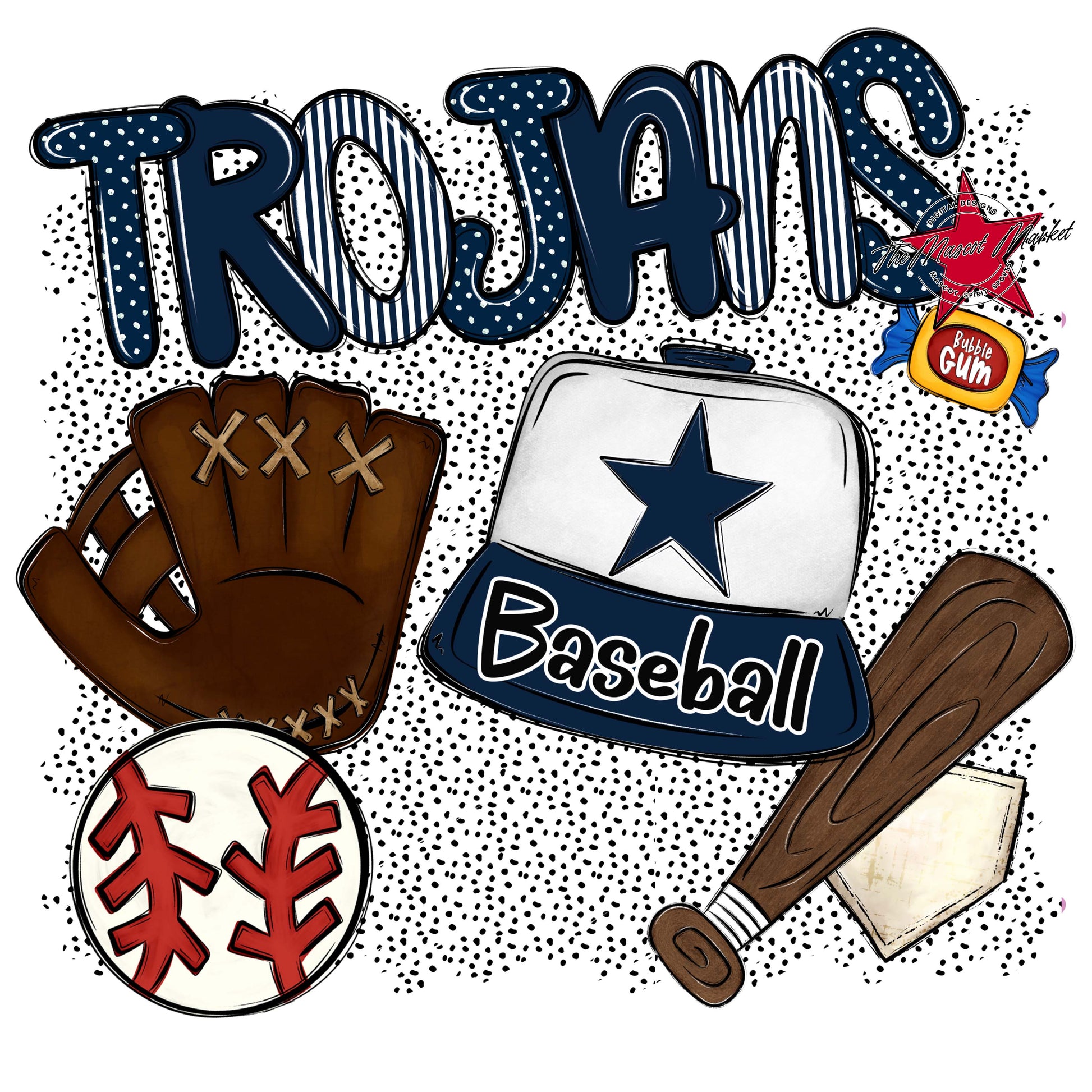 Trojans Baseball Spirit-Navy