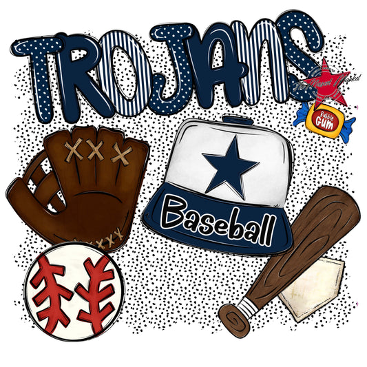 Trojans Baseball Spirit-Navy