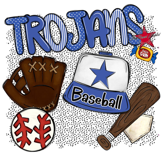 Trojans Baseball Spirit-Off Blue