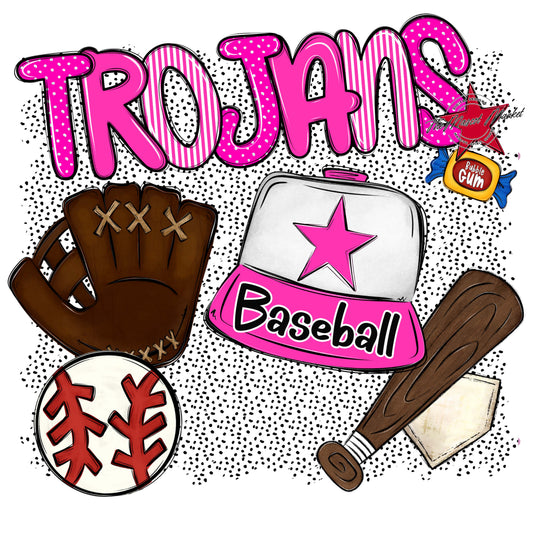 Trojans Baseball Spirit-Pink