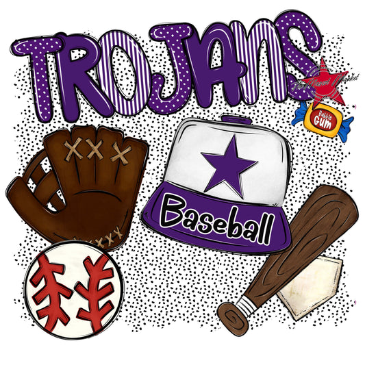 Trojans Baseball Spirit-Purple