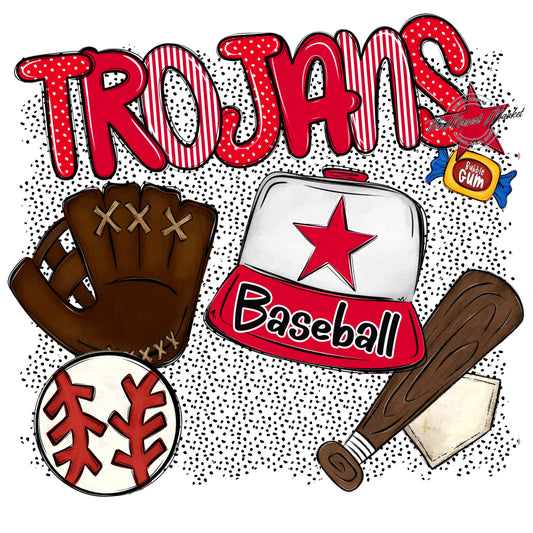 Trojans Baseball Spirit-Red