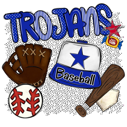 Trojans Baseball Spirit-Royal Blue