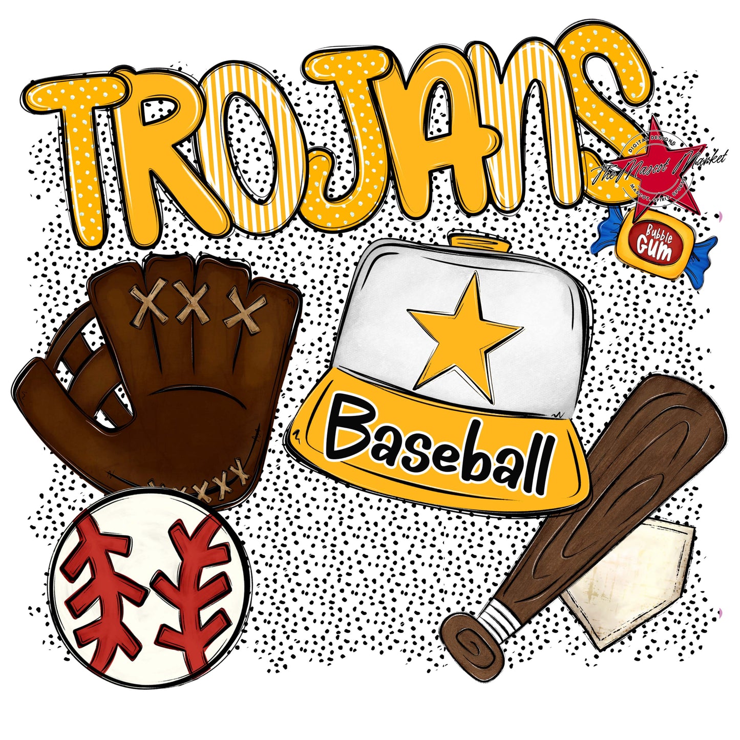 Trojans Baseball Spirit-Yellow