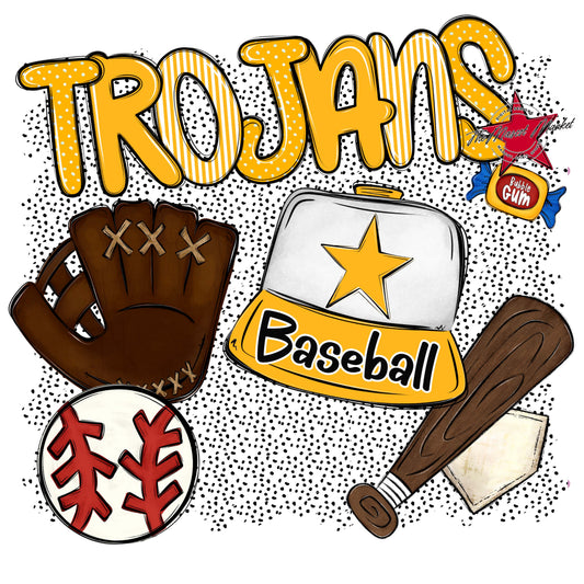 Trojans Baseball Spirit-Yellow