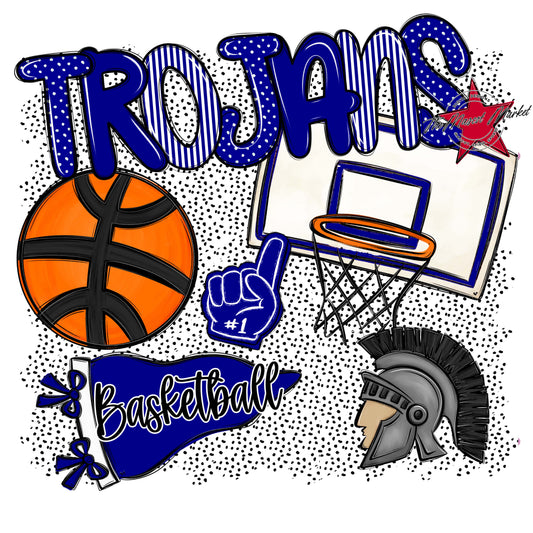 Trojans Basketball Spirit-Blue