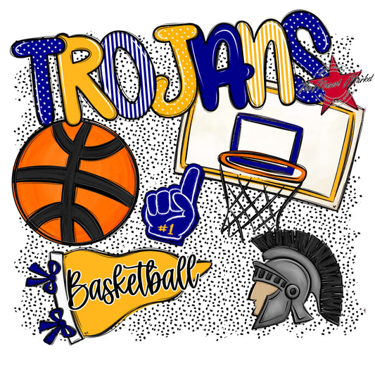 Trojans Basketball Spirit-Blue & Yellow