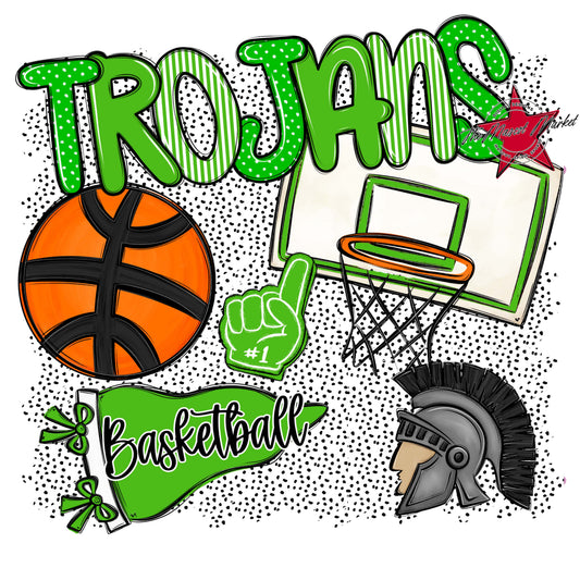 Trojans Basketball Spirit-Bright Green