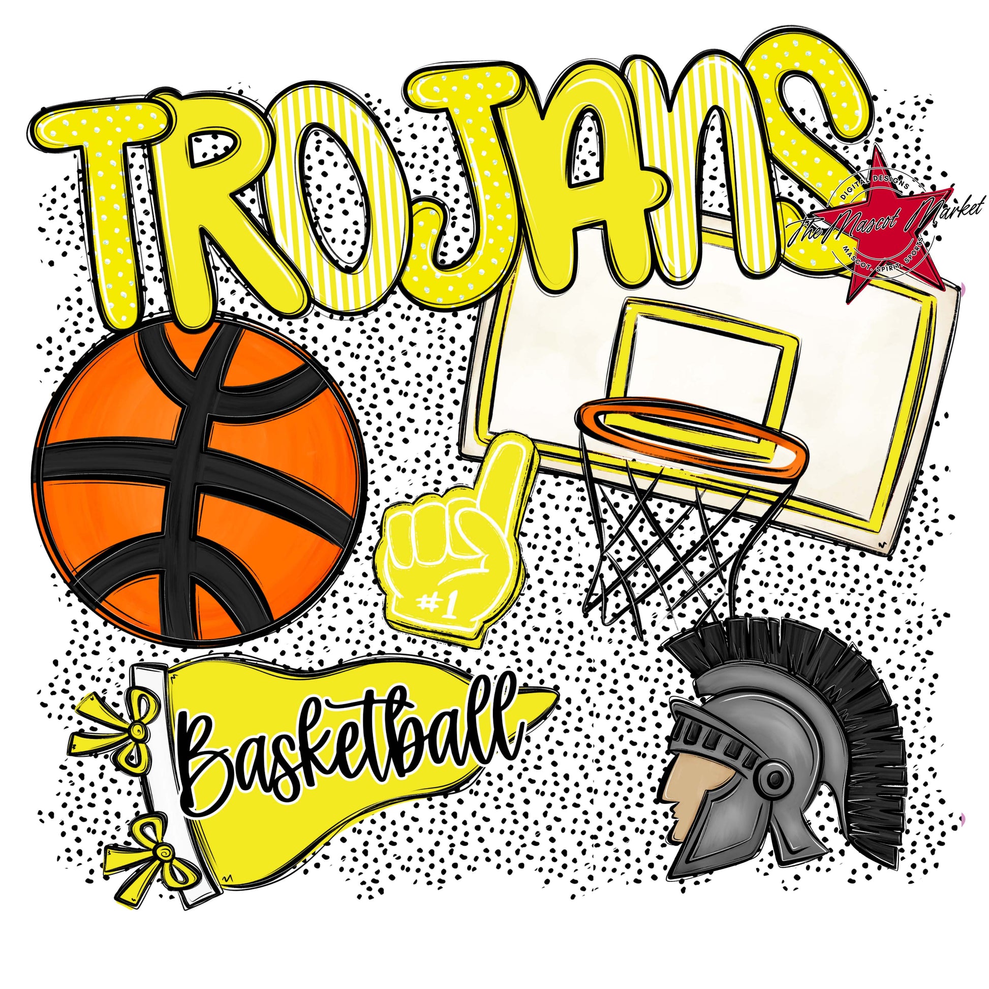Trojans Basketball Spirit-Bright Yellow