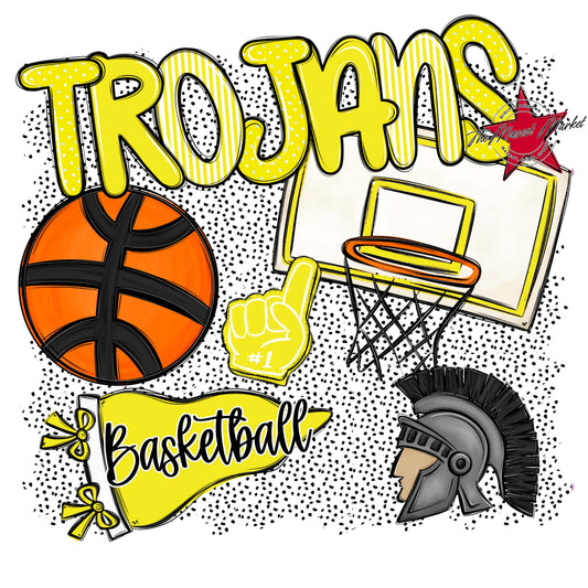 Trojans Basketball Spirit-Bright Yellow