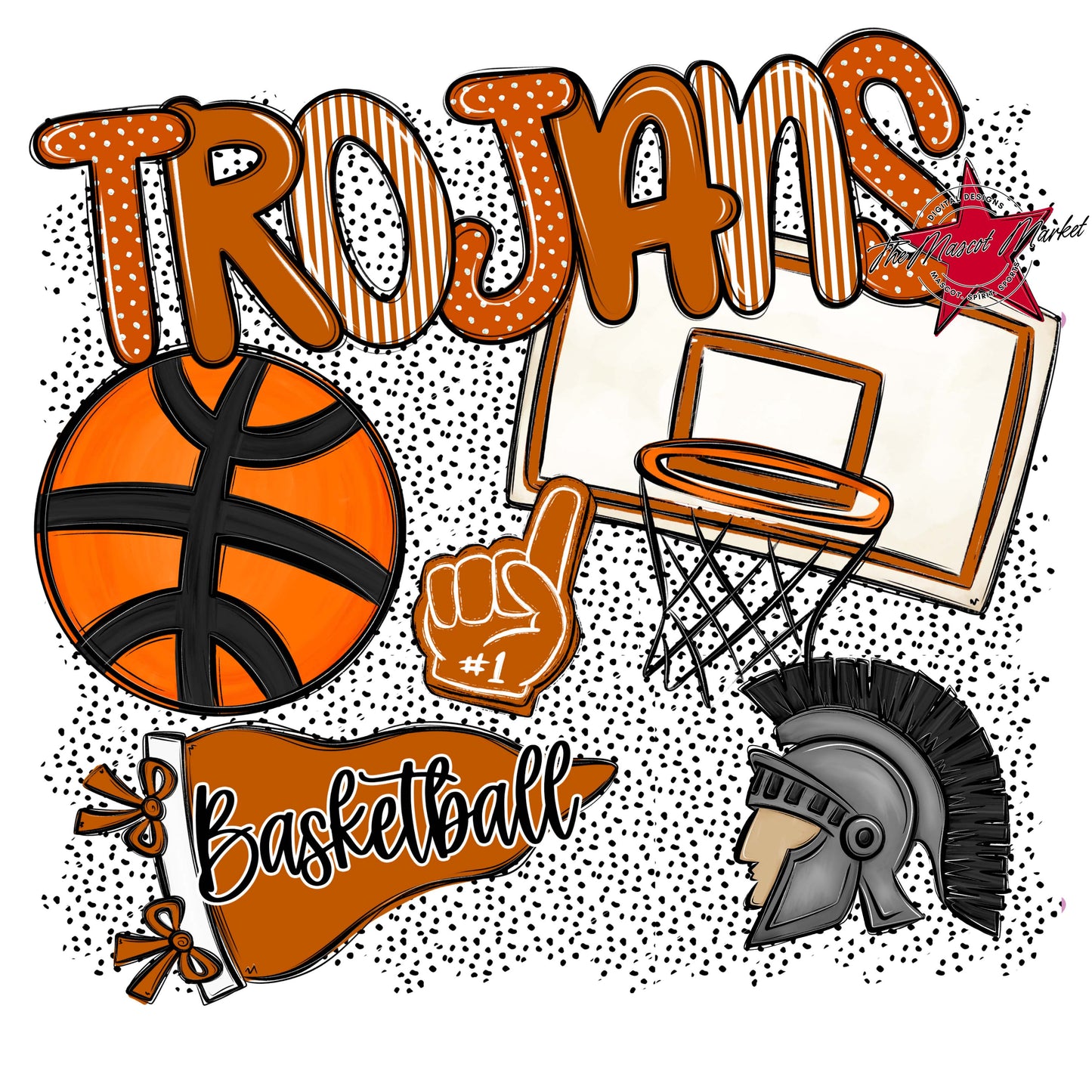 Trojans Basketball Spirit-Burnt Orange