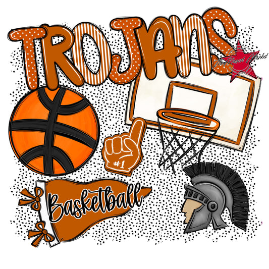 Trojans Basketball Spirit-Burnt Orange