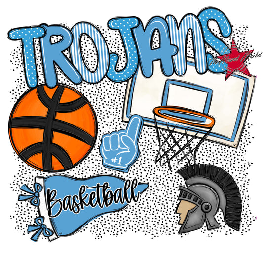Trojans Basketball Spirit-Carolina Blue