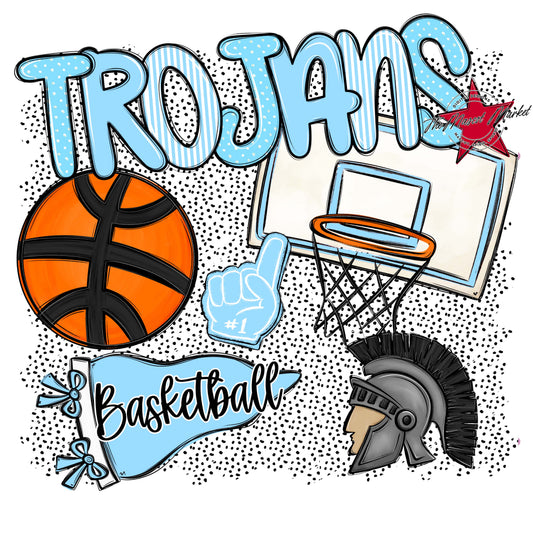 Trojans Basketball Spirit-Columbia Blue