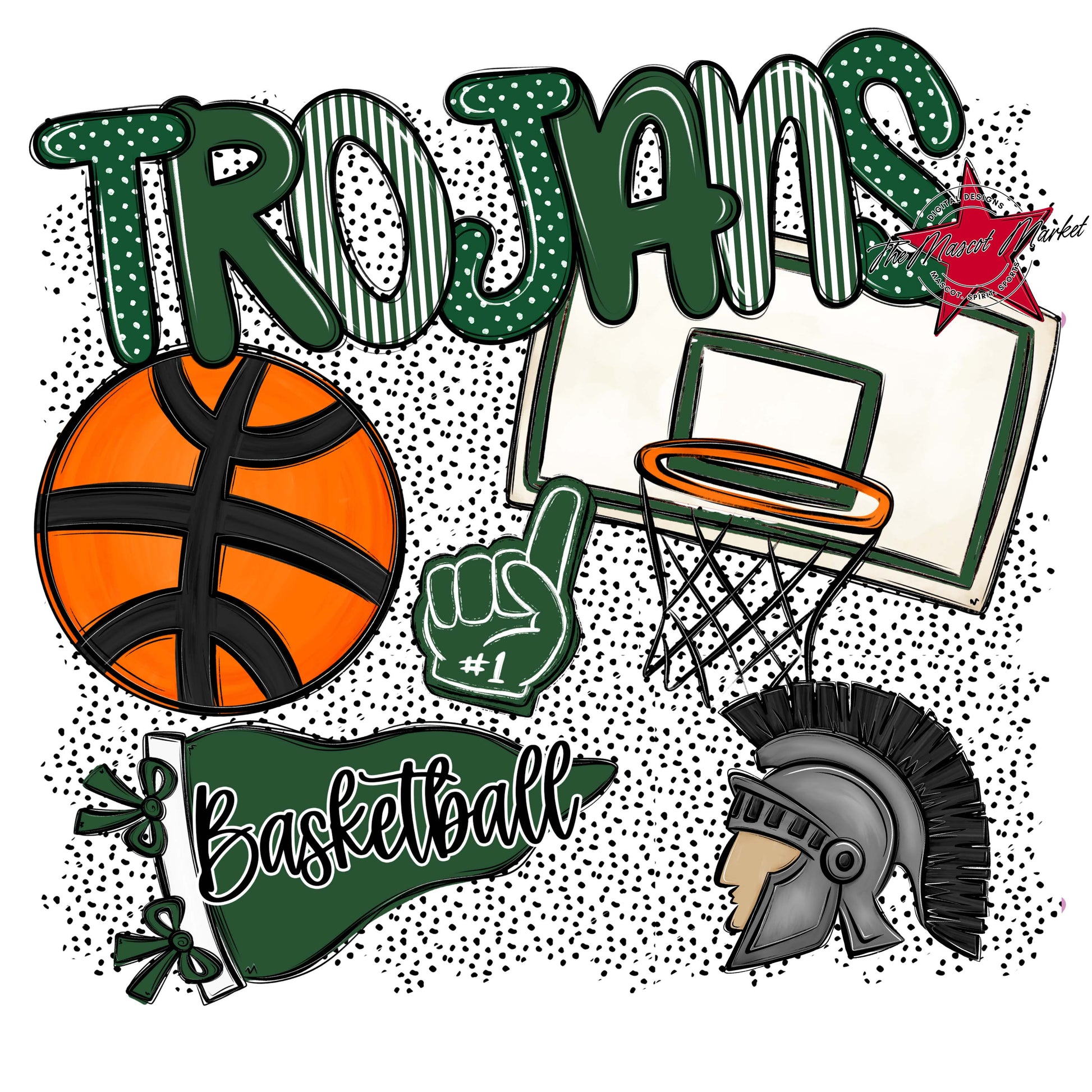 Trojans Basketball Spirit-Green