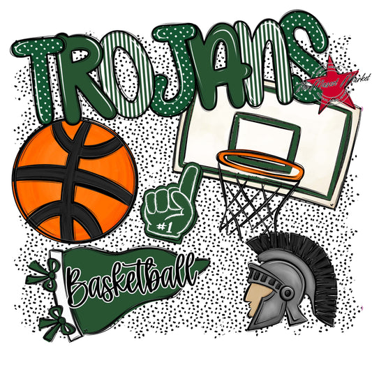 Trojans Basketball Spirit-Green