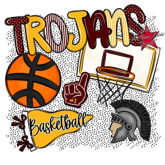 Trojans Basketball Spirit-Maroon & Yellow