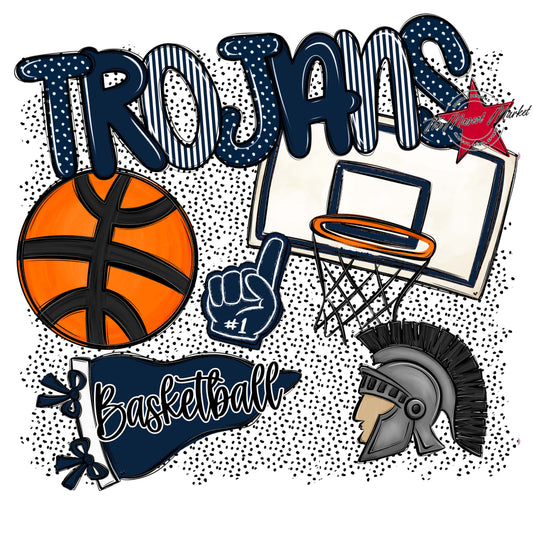 Trojans Basketball Spirit-Navy