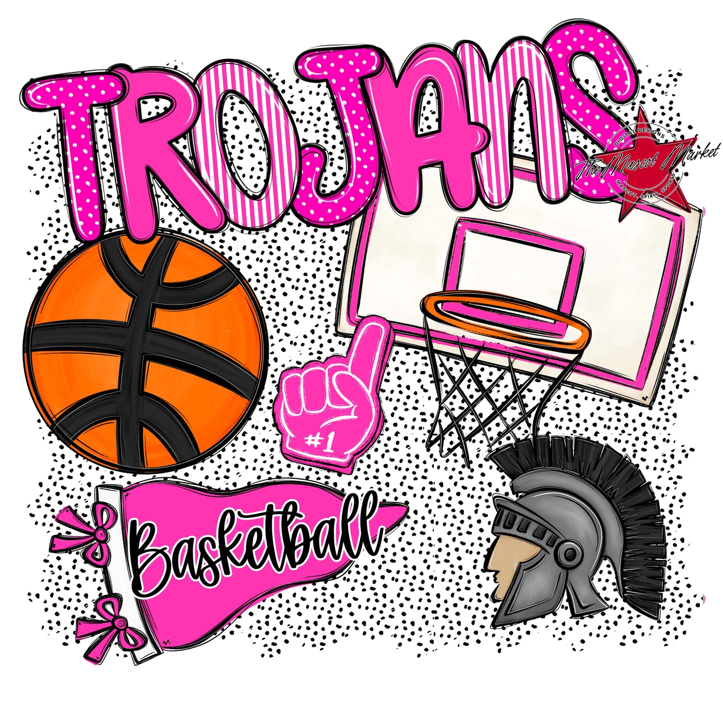 Trojans Basketball Spirit-Pink