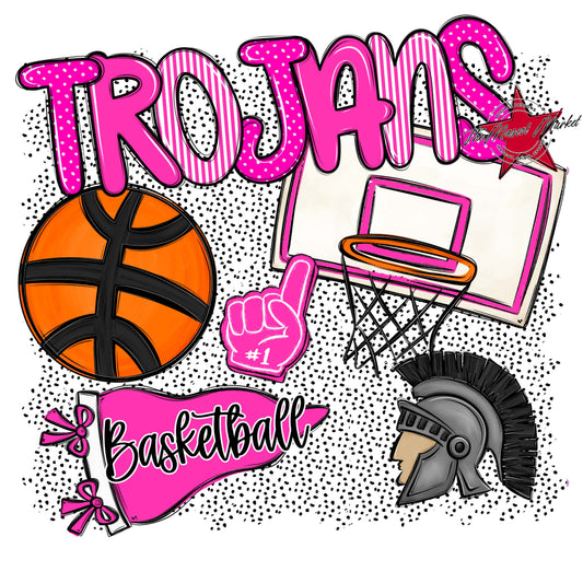 Trojans Basketball Spirit-Pink