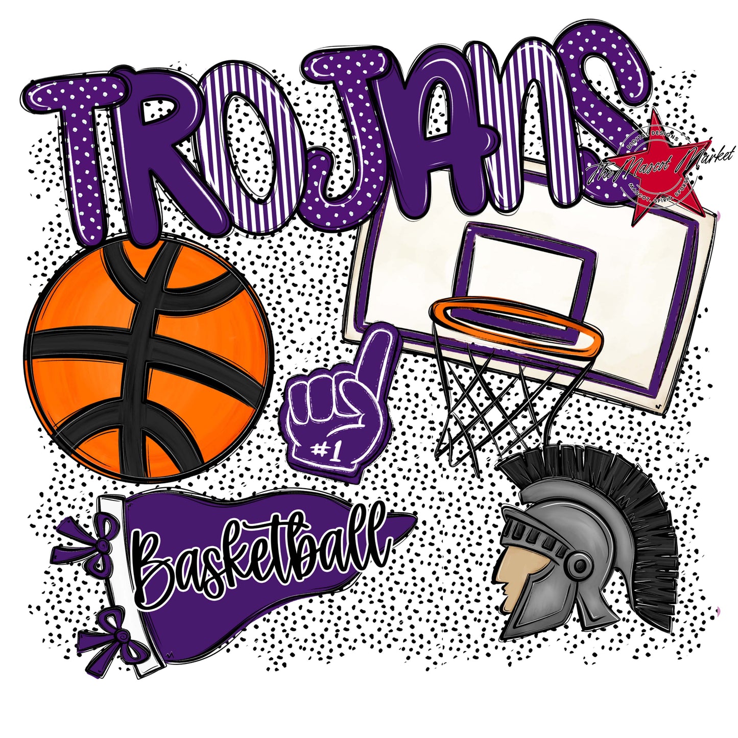 Trojans Basketball Spirit-Purple