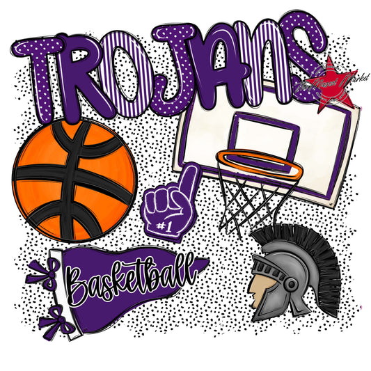 Trojans Basketball Spirit-Purple