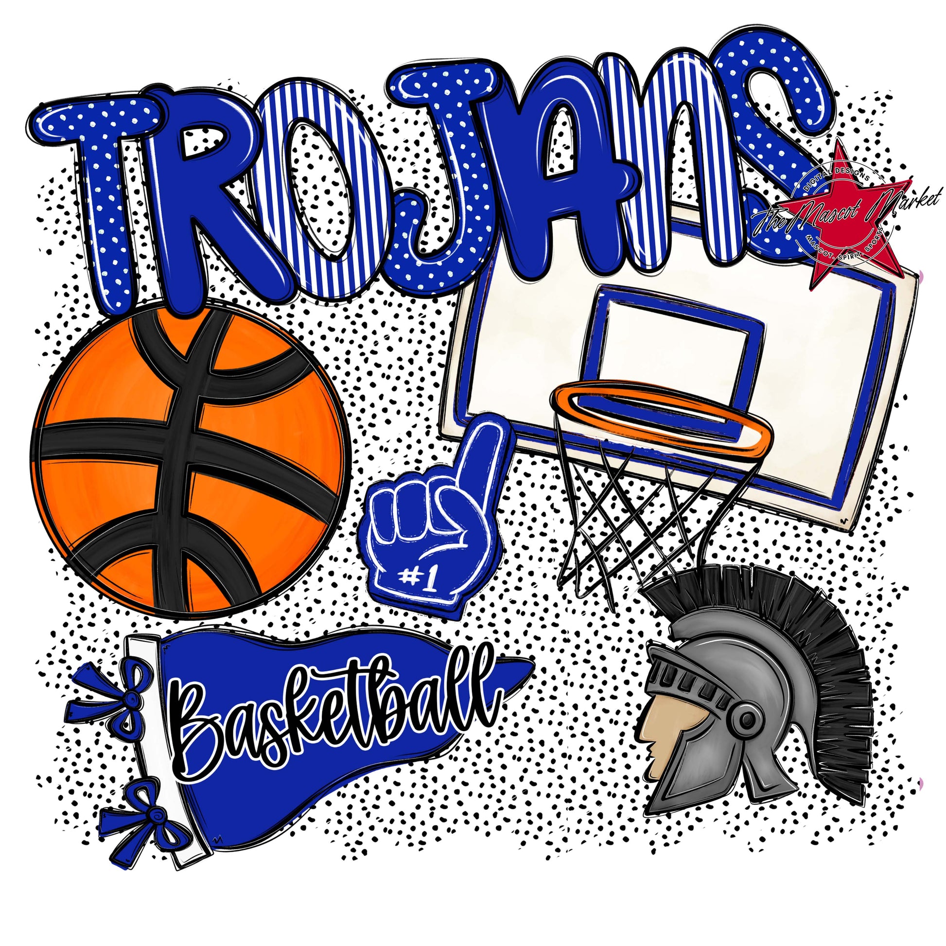 Trojans Basketball Spirit-Royal Blue