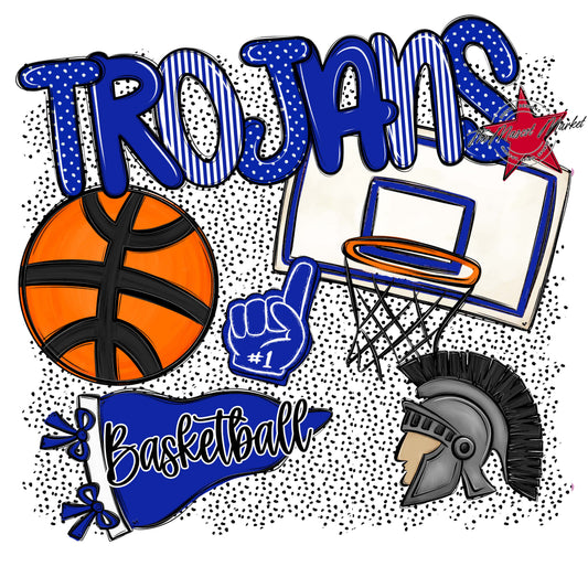 Trojans Basketball Spirit-Royal Blue
