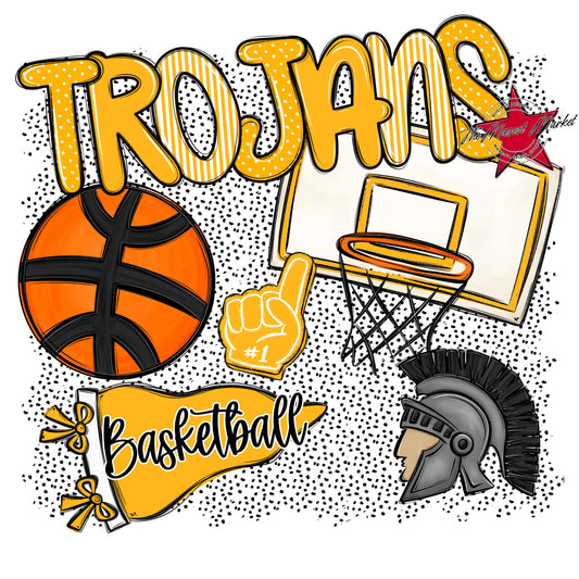 Trojans Basketball Spirit-Yellow