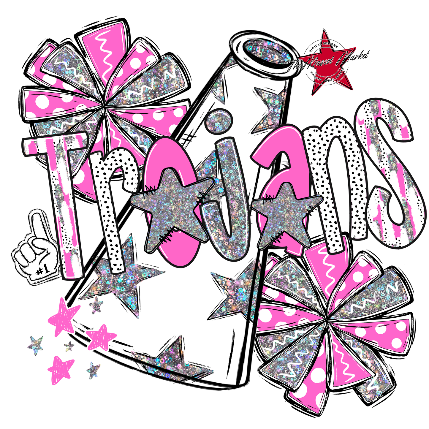 Trojans Cheer Megaphone Scrape-Baby Pink