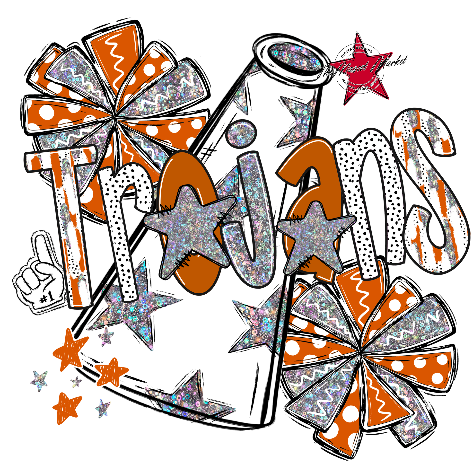 Trojans Cheer Megaphone Scrape-Burnt Orange