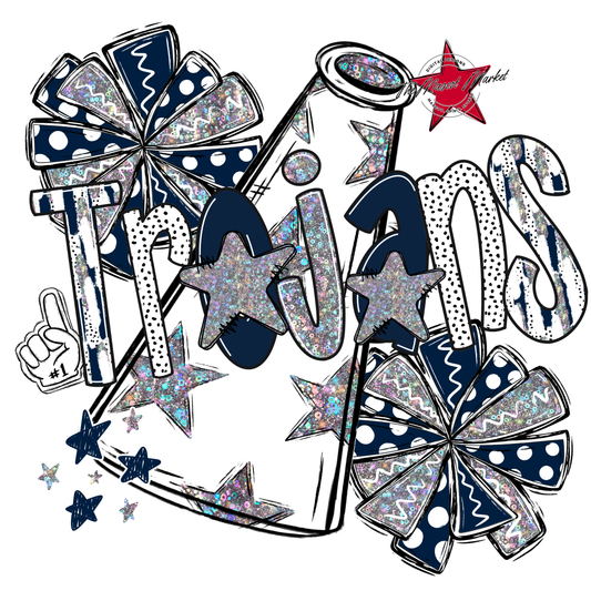 Trojans Cheer Megaphone Scrape-Navy