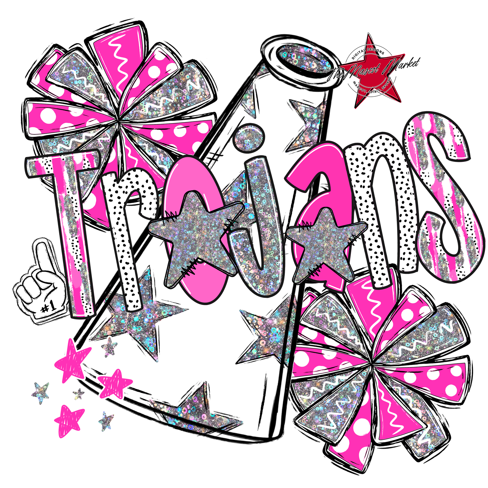 Trojans Cheer Megaphone Scrape-Pink