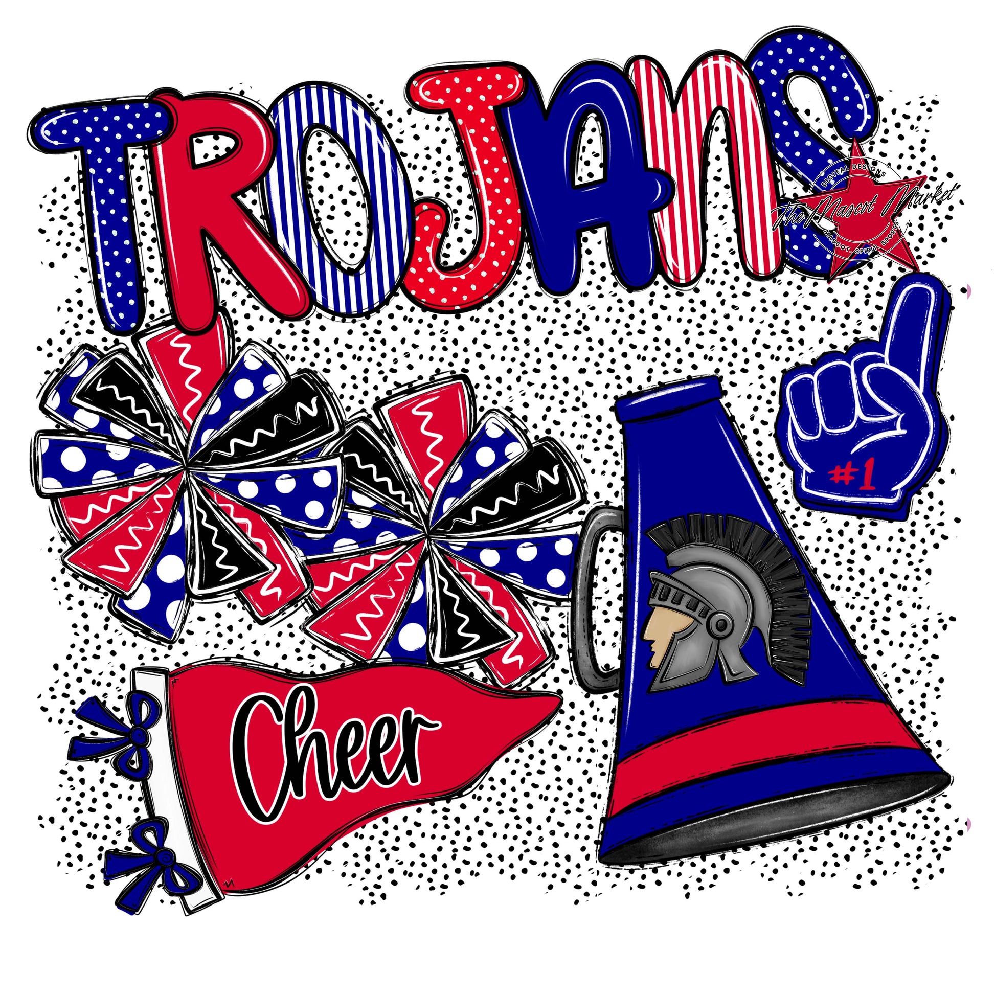 Trojans Cheer Spirit-Blue & Red