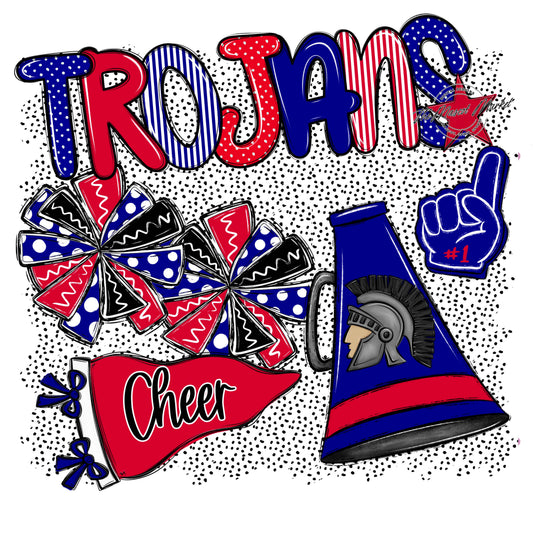 Trojans Cheer Spirit-Blue & Red