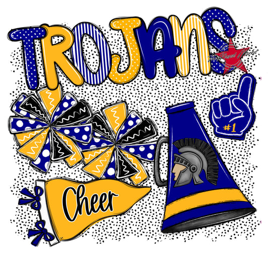 Trojans Cheer Spirit-Blue & Yellow