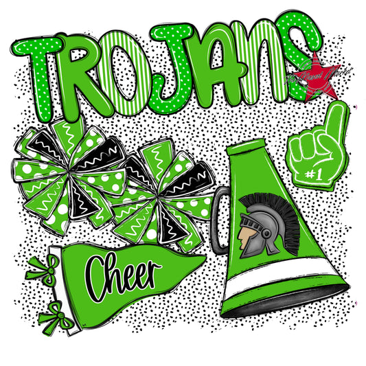 Trojans Cheer Spirit-Bright Green