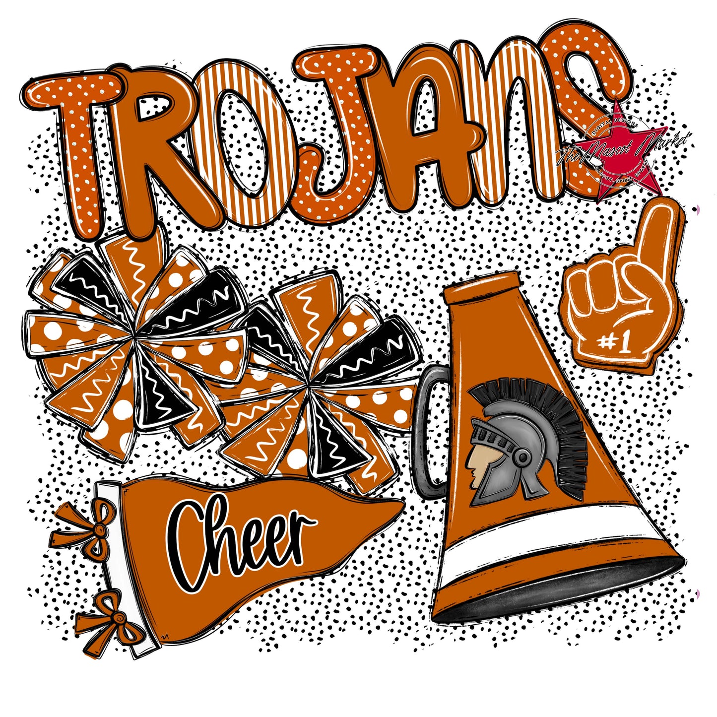 Trojans Cheer Spirit-Burnt Orange
